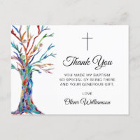 Tree of Life Baptism Christening Thank You