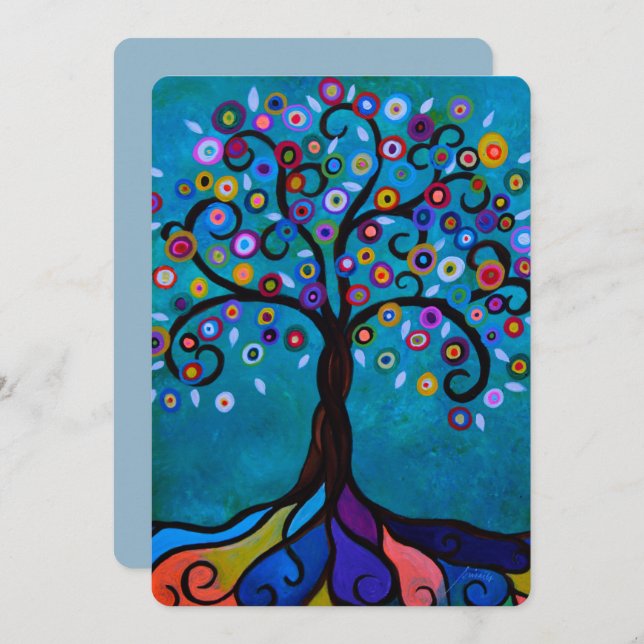 TREE OF LIFE BAR/BAT MITZVAH INVITATION (Front/Back)