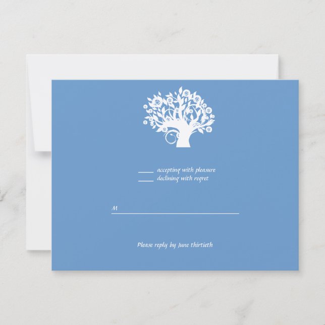 Tree of Life Bar Bat Mitzvah Wedding RSVP Card (Front)