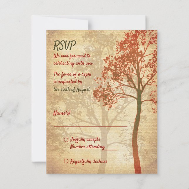Tree of Life Bar Mitzvah Reply Card (Front)