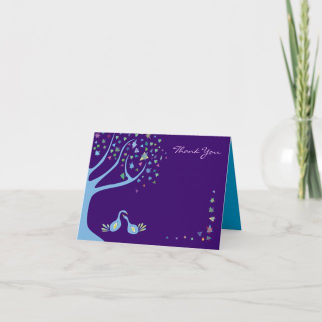 TREE OF LIFE Bat Mitzvah Folded Thank You Card (Front)