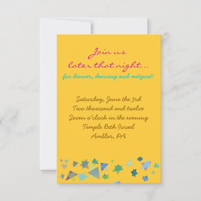 Tree of Life Bat Mitzvah Invitation Party card (Front)