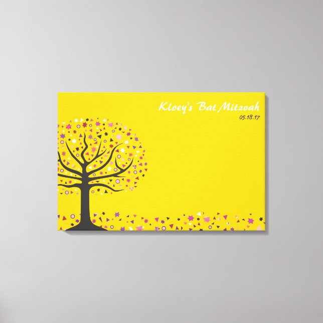 Tree of Life Bat Mitzvah Sign-In Board Canvas Print (Front)