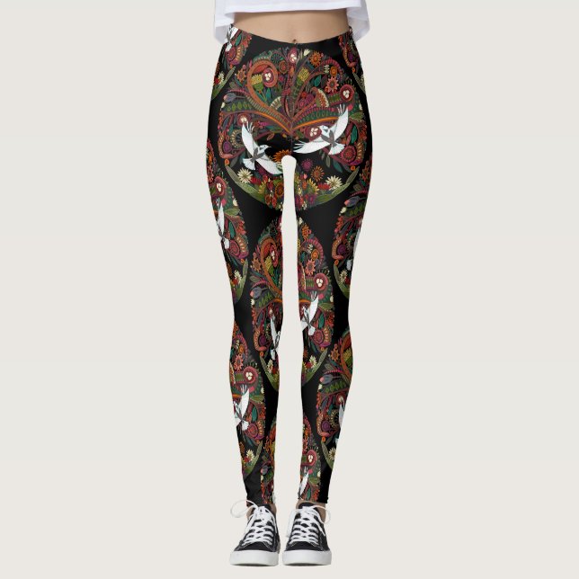 tree of life black leggings (Front)