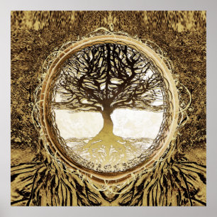 Tree of Life Brown Tree Poster