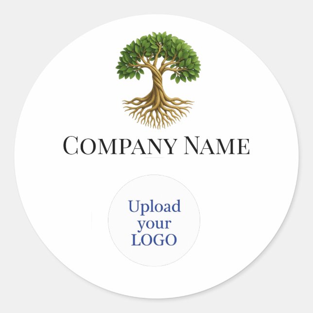 Tree of Life Business Logo Promotional Material Classic Round Sticker (Front)
