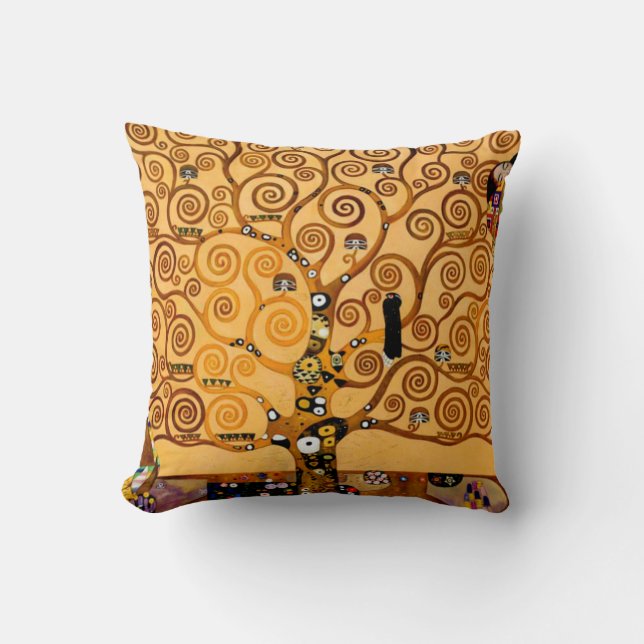 Tree of Life by Gustav Klimt Fine Art Cushion (Front)