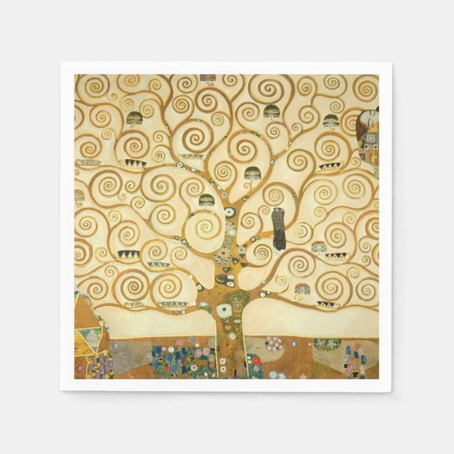 Tree of Life by Gustav Klimt Napkin (Front)