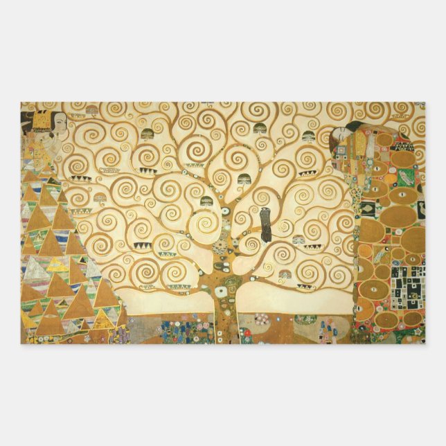 Tree of Life by Gustav Klimt Rectangular Sticker (Front)