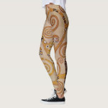 Tree of Life by Gustav Klimt, Stylised Art Nouveau Leggings<br><div class="desc">Tree of Life (1905-1911) by Gustav Klimt. The Tree of Life is a vintage Art Nouveau painting featuring the tree of knowledge calling into question the black bird of prey, the symbol of death. The normal life cycle as understood by Freud and Klimt. The Stoclet Frieze is a series of...</div>