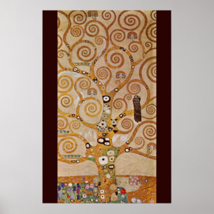 Tree of Life by Gustav Klimt, Stylised Art Nouveau Poster