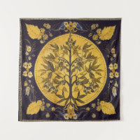 Tree of Life by kedoki black gold embroidery Throw