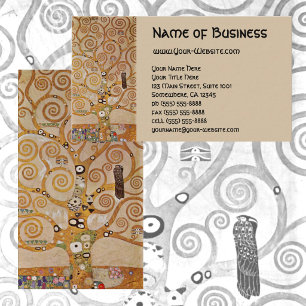 Tree of Life by Klimt, Stylised Art Nouveau Symbol Business Card