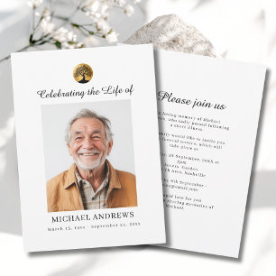 Tree of Life - Celebration of Life Funeral Photo  Invitation