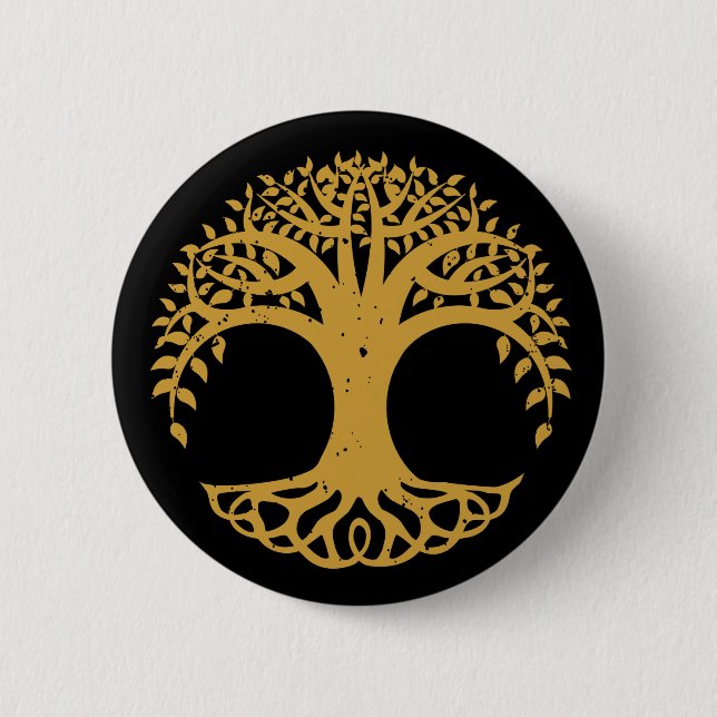 Tree of Life Celtic Symbol 6 Cm Round Badge (Front)