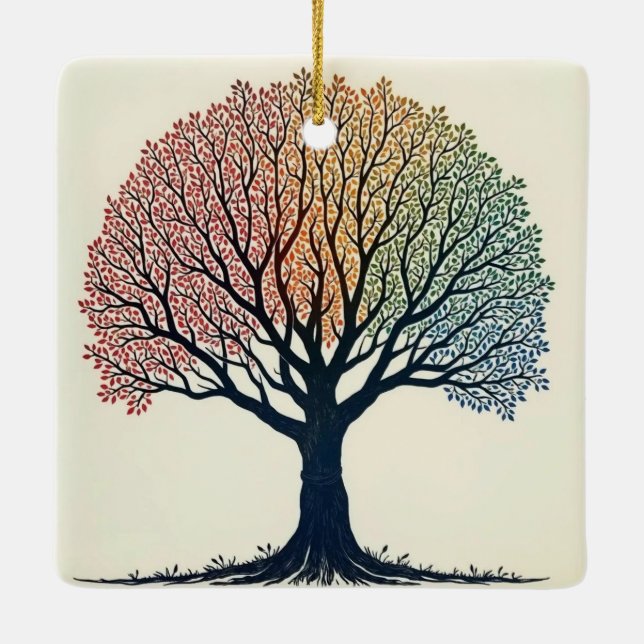 Tree of Life  Ceramic Ornament (Back)