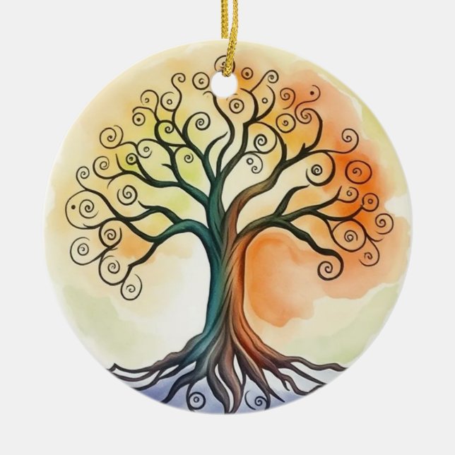 Tree of Life  Ceramic Tree Decoration (Front)