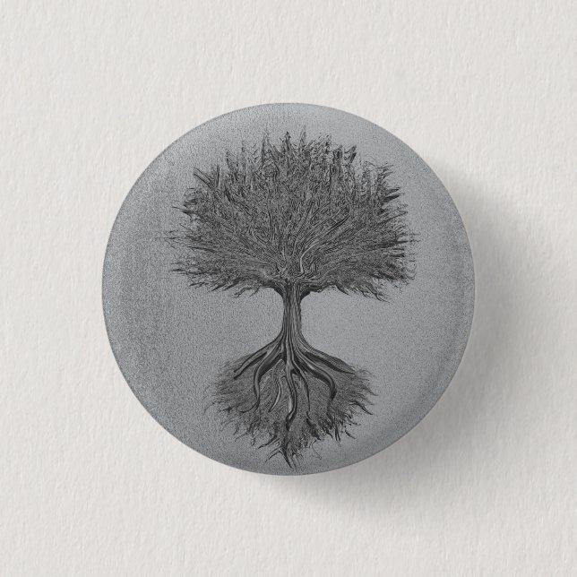 Tree of Life Chrome 2 3 Cm Round Badge (Front)