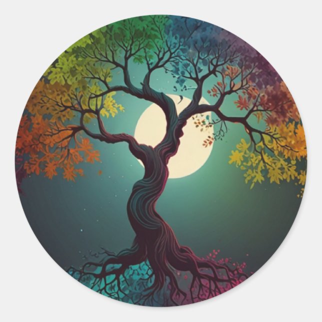 tree of life classic round sticker (Front)