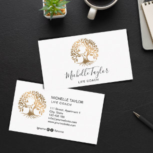 Tree of Life Coach Therapist Psychologist Beauty Business Card