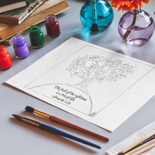 Tree of Life Colouring Postcard