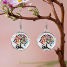 tree of life couple cats heart jewel stone apple