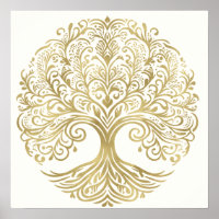 Tree of Life Cream & Gold Celtic Wedding
