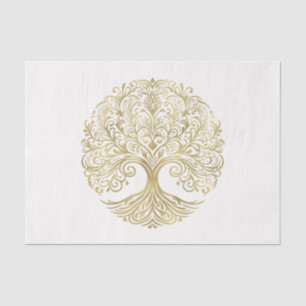 Tree of Life Cream & Gold Celtic Wedding Tissue Paper