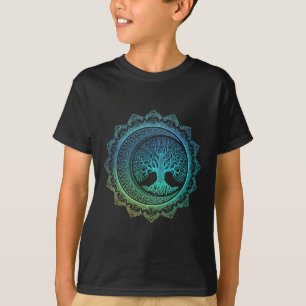 Tree Of Life Cresent Moon Phases Floral Mandala Yo T-Shirt
