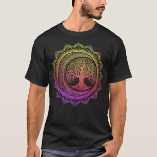Tree of Life Cresent Moon Phases Floral Mandala Yo T-Shirt