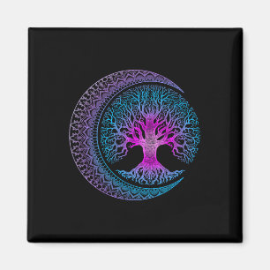 Tree Of Life Cresent Moon Phases Mandala Yoga Gift Magnet