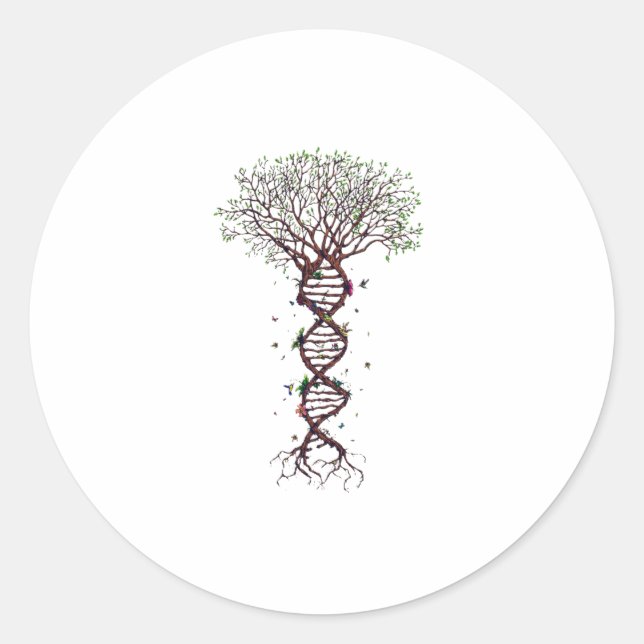 Tree of Life DNA Genetics Biology Environment Classic Round Sticker (Front)