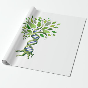 Tree of Life DNA Genetics Biology Environment Wrapping Paper