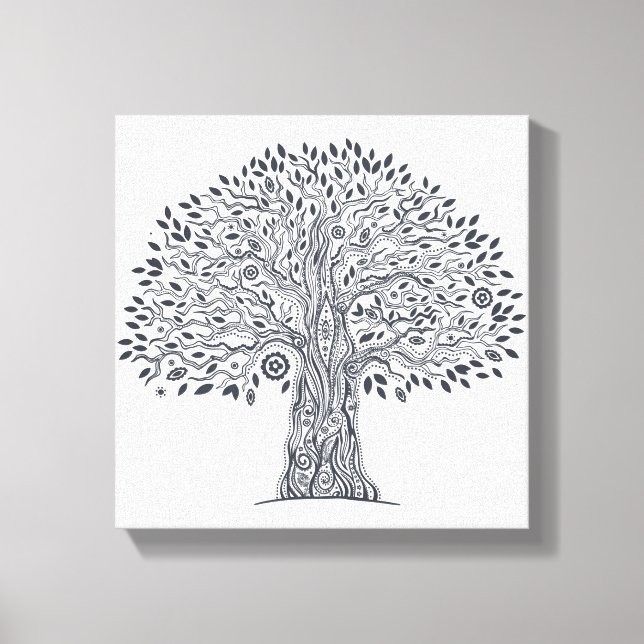 Tree Of Life Doodle 6 Canvas Print (Front)