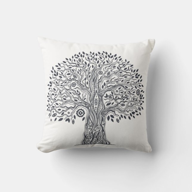 Tree Of Life Doodle Cushion (Front)