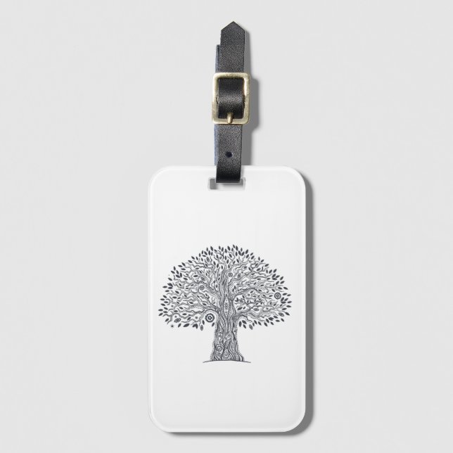 Tree Of Life Doodle Luggage Tag (Front Vertical)