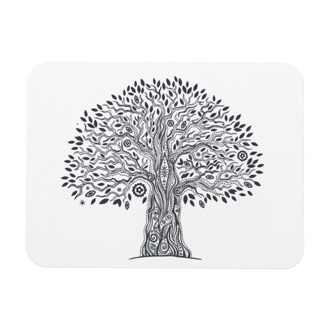 Tree Of Life Doodle Magnet (Horizontal)