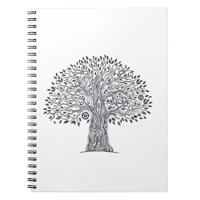 Tree Of Life Doodle Spiral Notebook (Front)