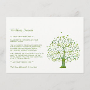 Tree of Life, Elegant Wedding Detail Enclosure Card
