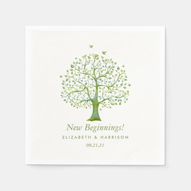 Tree of Life, Elegant Wedding Napkin (Front)