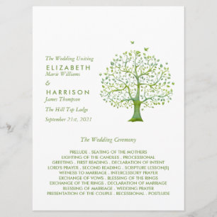 Tree of Life, Elegant Wedding Programme