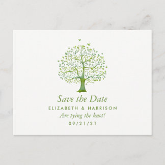 Tree of Life, Elegant Wedding Save the Date Announcement Postcard
