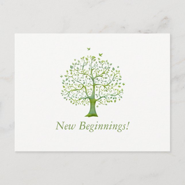 Tree of Life, Elegant Wedding Thank You Postcard (Front)