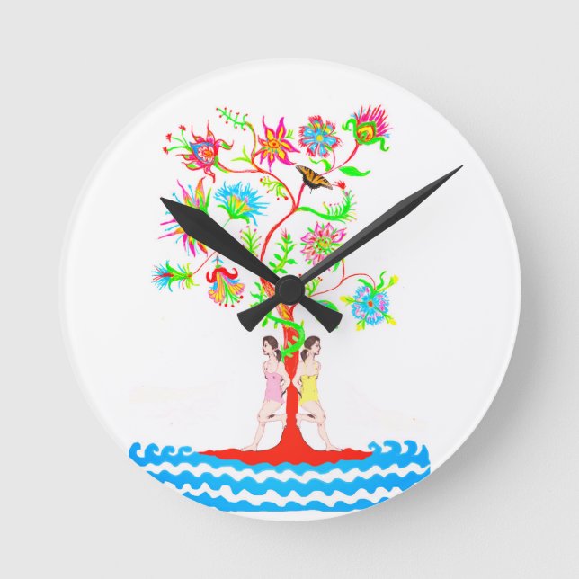 Tree of life. Flora and fauna Round Clock (Front)