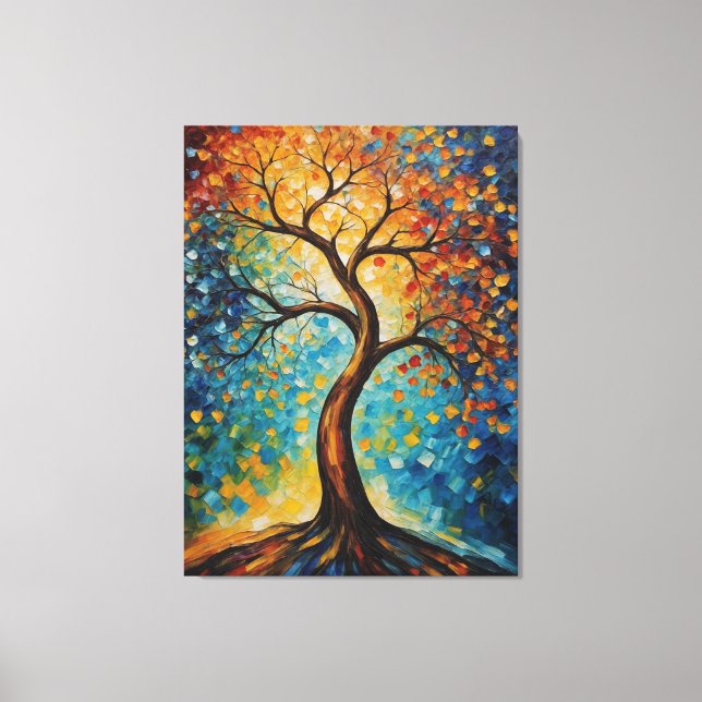 Tree of life glass decor stained pattern (Front)