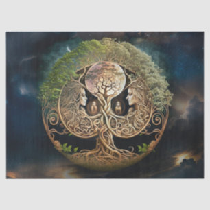Tree of Life Goddess and Moon Decoupage Tissue Paper