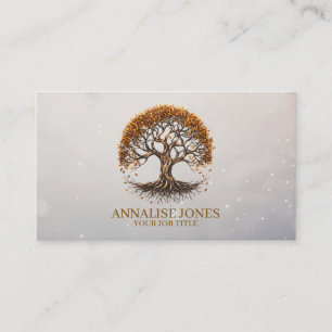 Tree of life Gold Leaves Business Card