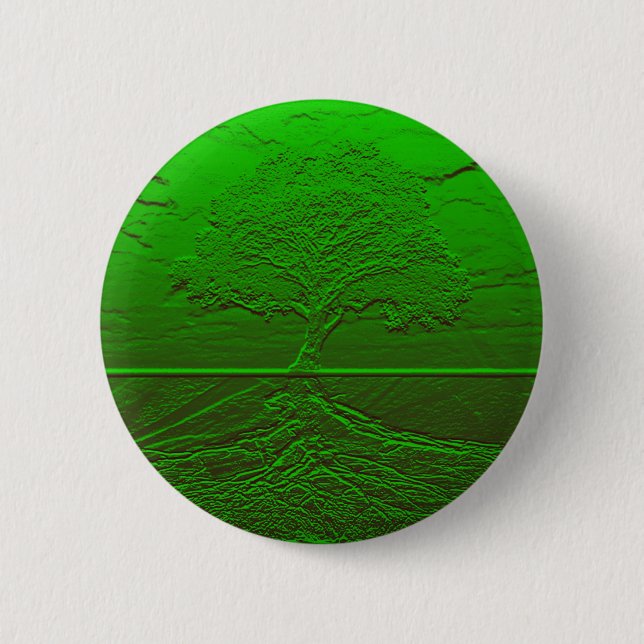 Tree of Life Green Energy 6 Cm Round Badge (Front)