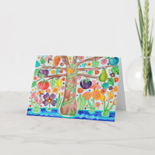 Tree of Life Greeting Card red