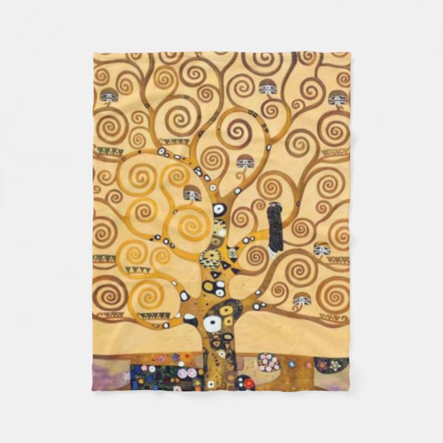 Tree Of Life Gustav Klimt Fleece Blanket (Front)